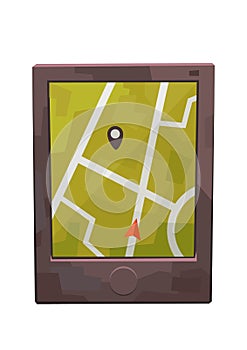 Gps navigator interface with map and place pin