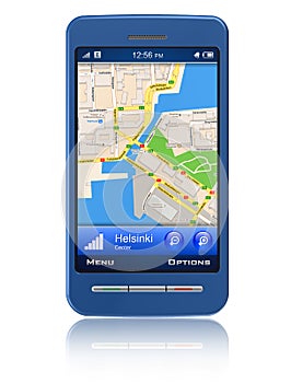 GPS navigator in touchscreen smartphone