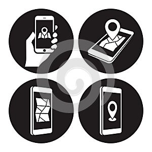 GPS phone icons