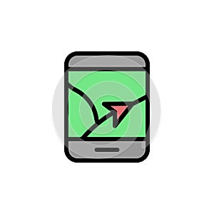 GPS, phone, map icon. Simple color with outline vector elements of navigation icons for ui and ux, website or mobile application