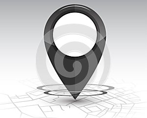 GPS pin checking location Black color on map photo
