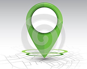 GPS pin checking location green color on map photo