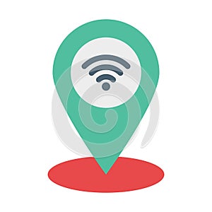 GPS, pin, location, signal fully editable vector icon