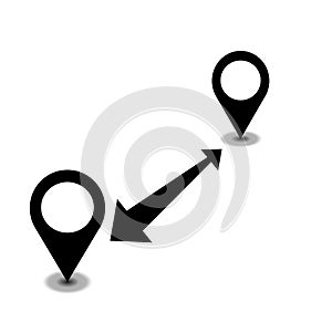 GPS points and path between them, Distance between two map pointers
