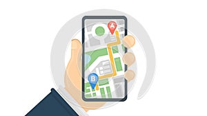 GPS roadmap on smartphone.