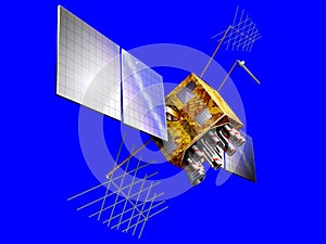 Gps Satellite on blue