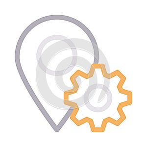 Gps setting thin color line vector icon