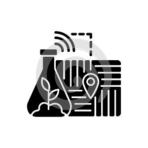 GPS soil sampling black glyph icon