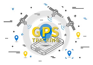 GPS tracking vector illustration