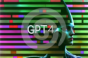 GPT 4, AI, Robot, ai projects, illustration, digital art. photo