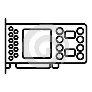 Gpu card icon outline vector. Computer pc