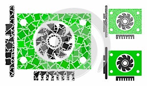 GPU card Mosaic Icon of Tuberous Elements
