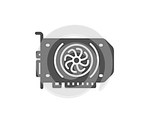 Gpu graphic card icon. Computer component hardware sign. Vector
