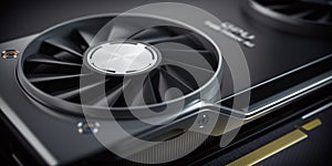 GPU Graphics card cooler close up. Modern gaming  graphics processing unit