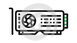 GPU graphics card icon, computer hardware component, vector design Generative AI
