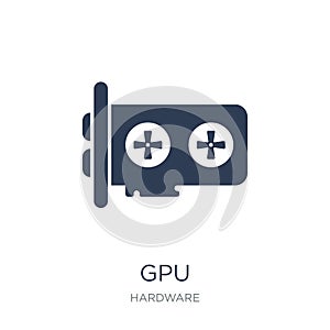 Gpu icon. Trendy flat vector Gpu icon on white background from h