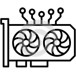 GPU Mining icon, Blockchain related vector illustration