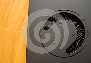 GPU video card cooler fan on the new powerful professional gamer device photo