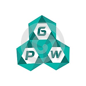 GPW creative minimalist letter logo. GPW unique vector initials alphabet letter logo