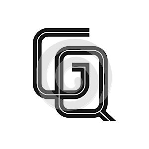 GQ Letter bold style logo template.