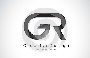 GR G R Letter Logo Design. Creative Icon Modern Letters Vector L photo