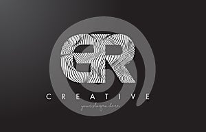 GR G R Letter Logo with Zebra Lines Texture Design Vector.