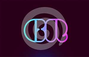 GR G R pink line alphabet letter combination logo icon design