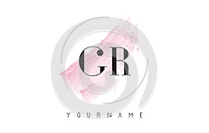 GR G R Watercolor Letter Logo Design with Circular Brush Pattern