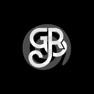 GR letter logo design on black background. GR creative initials letter logo concept. gr letter design. GR white letter design on