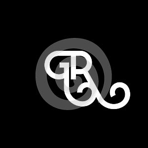 GR letter logo design on black background. GR creative initials letter logo concept. gr letter design. GR white letter design on