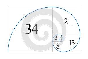 Golden ratio. Fibonacci number photo