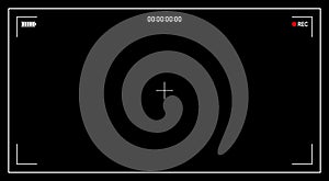 Video camera screen background black background record shoot template