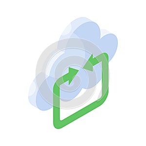 Grab this beautiful icon of cloud syncing, cloud update vector design