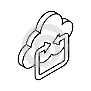 Grab this beautiful icon of cloud syncing, cloud update vector design