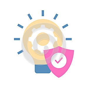 Grab this beautiful icon of idea protection, verified idea vector design