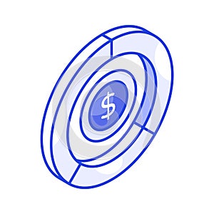 Grab this carefully crafted isometric icon of financial analysis, business analysis vector