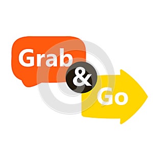 Grab and Go speech bubble banner