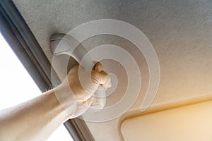 Grab Handles in the car and hand