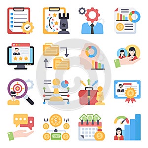 Pack of Operations Management Flat Icons