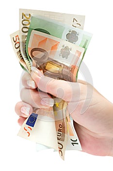 Grabbing Euro Banknotes photo