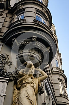 Graben in Vienna, detail of an historicp palace photo