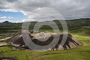 Grabrok Crater in Bifrost, Iceland