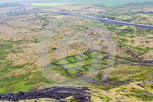 Grabrok Crater lava volcano near Borgarnes, Iceland