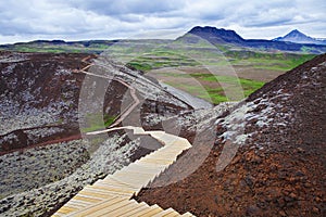 Grabrokarfell viewed from Grabrok crater, Iceland