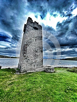 Grace OâMalleyâs Castle at Kildavnet, Achill photo