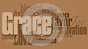 Grace word graphic montage photo