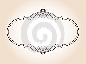 Graceful antique frames.Vector.Brown on beige