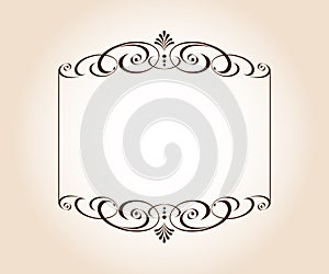 Graceful antique frames.Vector.Brown on beige
