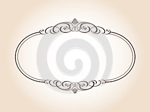 Graceful antique frames.Vector.Brown on beige