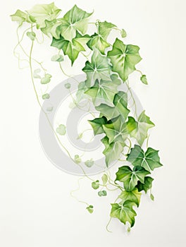 Graceful Arch of Watercolor Ivy Vine Leaves AI Generated